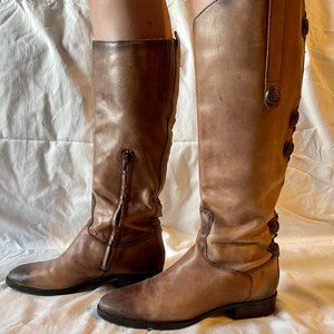Arturo Chiang Tall Brown Leather Boots - US size 8